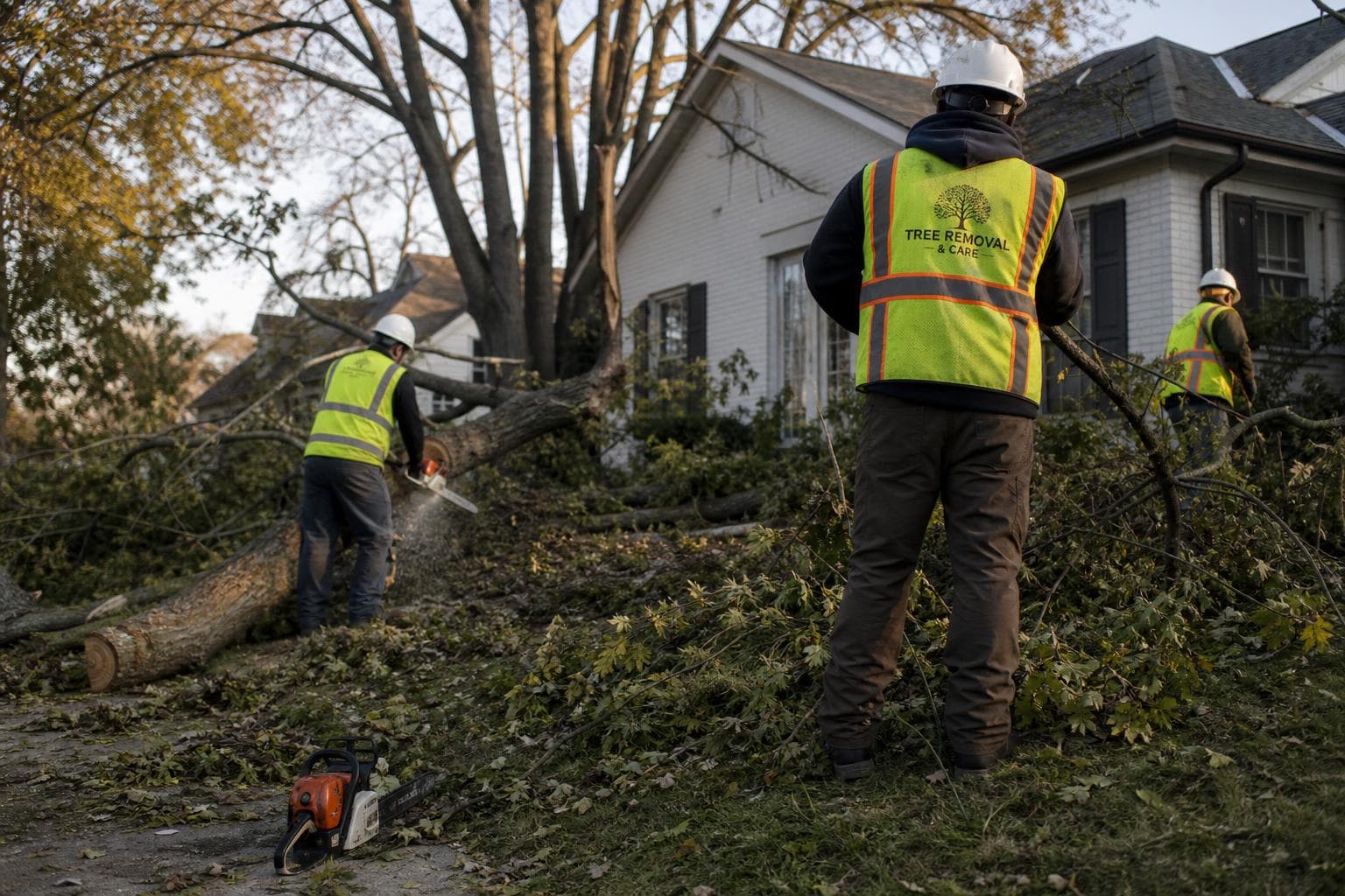 Storm damage cleanup after a Nebraska derecho