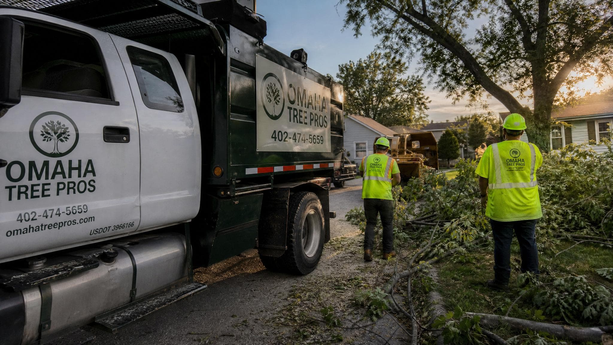 Storm damage cleanup crew